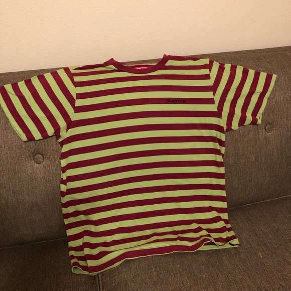 Supreme Bar Striped T - Shirt 100% Authentic - Picture 4 of 5